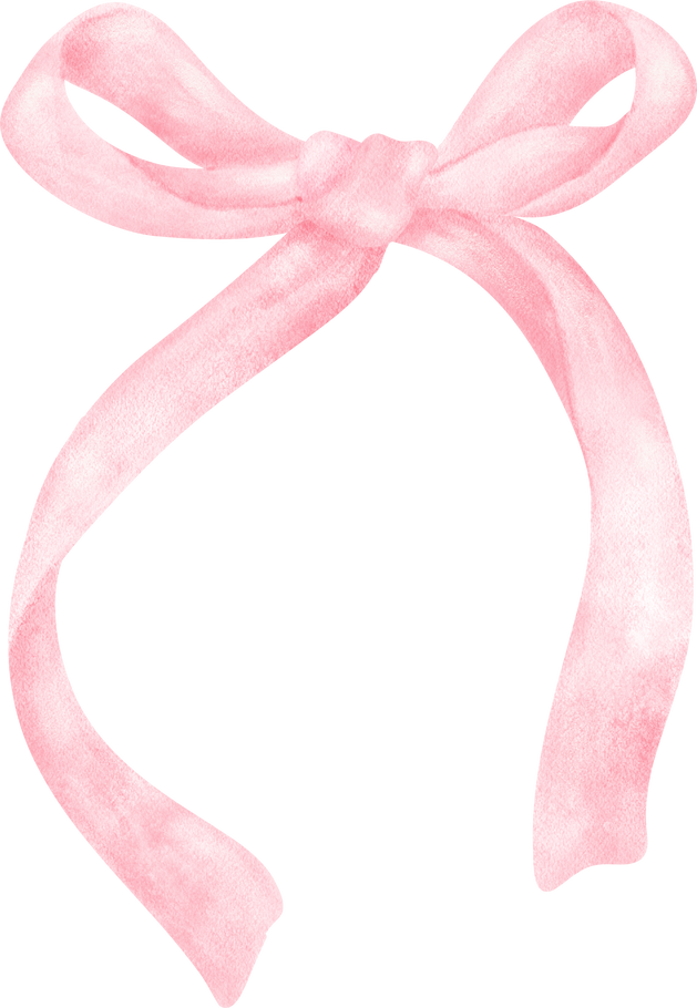 Pink Coquette bow aesthetic watercolor